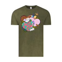 Vintage Olive Easter Day Western Easter hearts Vintage Tee - OliviaCreatesArt
