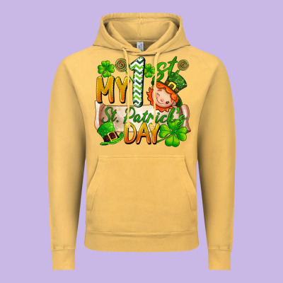 My 1'st St Patrick's Day Vintage Hoodie Designed By Fadigitalartstudio