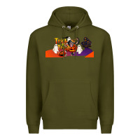 Army Green Trick Or Treat Baby Chimpanzee Premium Hoodie - LillyAllenDesigns