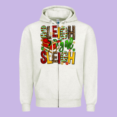 Sleigh Girl Sleigh Zipper Hoodie Designed By Adodesignshop