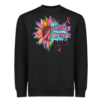 Black sunflower in october we wear pink Heavyweight Sweatshirt - AdoDesignShop