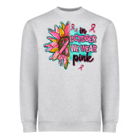 Heather Grey sunflower in october we wear pink Heavyweight Sweatshirt - AdoDesignShop