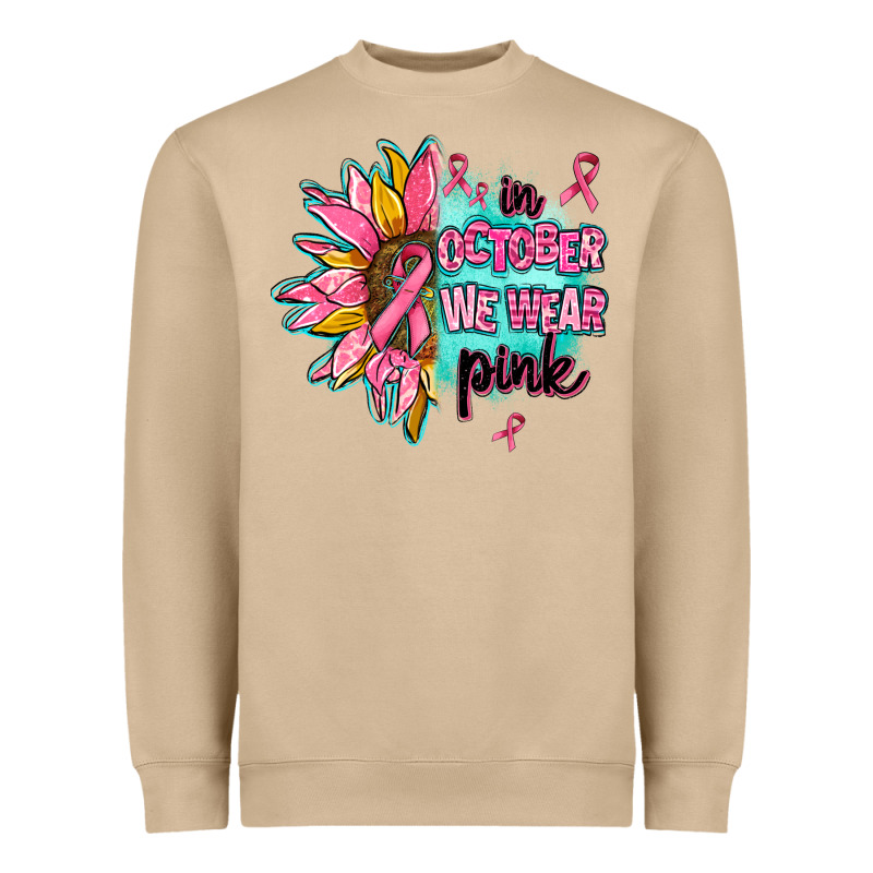 Sunflower In October We Wear Pink Heavyweight Sweatshirt by AdoDesignShop | Teevron