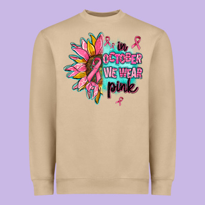 Sunflower In October We Wear Pink Heavyweight Sweatshirt Designed By Adodesignshop
