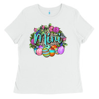 White Easter Mini Happy Easter Day Ladies Tee - CowGirlArtShop