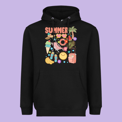 Retro Summer Heavyweight Hoodie Designed By Jahusdesignshop