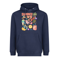 Navy retro summer Heavyweight Hoodie - JahusDesignShop