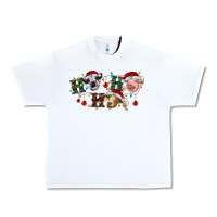 White Hohoho Christmas Cows Urban Heavy Tee - RanaPortraitStore