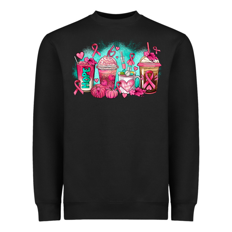 Breast Cancer  Coffee Cups Heavyweight Sweatshirt by AdoDesignShop | Teevron