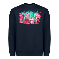 Navy breast cancer  coffee cups Heavyweight Sweatshirt - AdoDesignShop