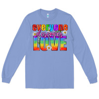 Colony Blue Everyone Deserves Love Pride Lgbtq Long Sleeve Tee - BundleAndBundleShop