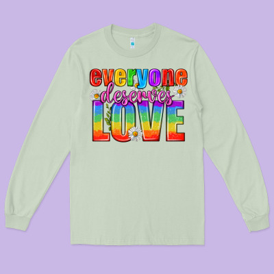 Everyone Deserves Love Pride Lgbtq Long Sleeve Tee Designed By Bundleandbundleshop