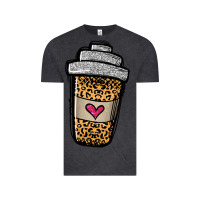 Vintage Black leopard glitter coffee cup Vintage Tee - Jasminsmagicworld