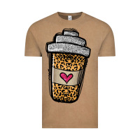 Vintage Coffee leopard glitter coffee cup Vintage Tee - Jasminsmagicworld