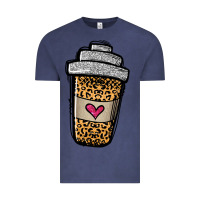Vintage Denim leopard glitter coffee cup Vintage Tee - Jasminsmagicworld