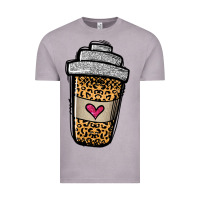 Leopard Glitter Coffee Cup Vintage Tee | Teevron