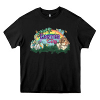 Black Happy Easter Day rainbow Heavy Core Tee - HowdyJamesFarm