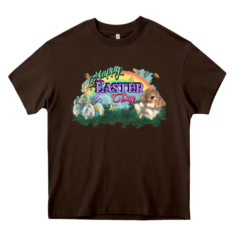Happy Easter Day Rainbow Heavy Core Tee by HowdyJamesFarm | Teevron