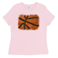 Bubblegum Pink Basketball leopard glitter background Ladies Tee - HowdyJamesFarm