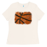 Bone Basketball leopard glitter background Ladies Tee - HowdyJamesFarm