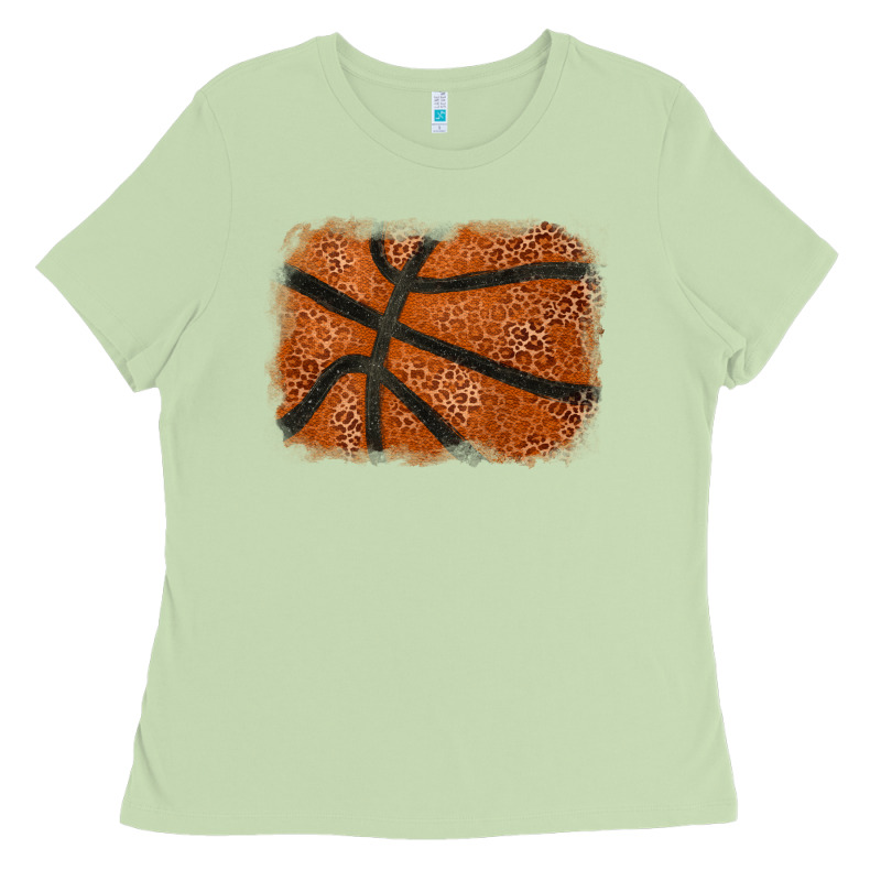 Basketball Leopard Glitter Background Ladies Tee by HowdyJamesFarm | Teevron