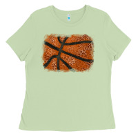 Matcha Basketball leopard glitter background Ladies Tee - HowdyJamesFarm