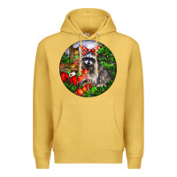 Antique Gold Christmas Raccoon Premium Hoodie - LillyAllenDesigns