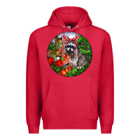 Cardinal Christmas Raccoon Premium Hoodie - LillyAllenDesigns