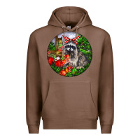 Chestnut Christmas Raccoon Premium Hoodie - LillyAllenDesigns