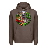 Coffee Christmas Raccoon Premium Hoodie - LillyAllenDesigns