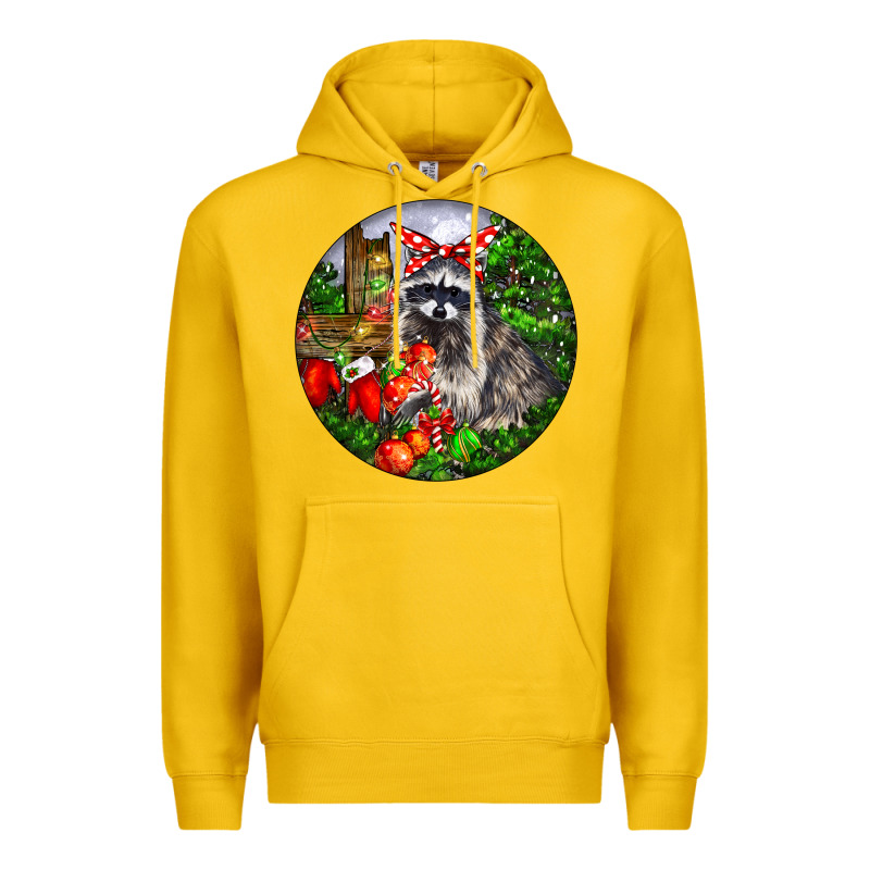 Christmas Raccoon Premium Hoodie by LillyAllenDesigns | Teevron