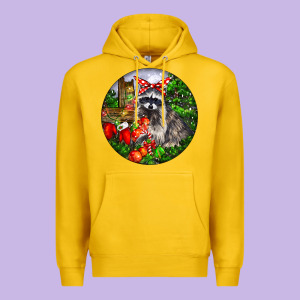 Christmas Raccoon Premium Hoodie Designed By Lillyallendesigns