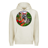 Oatmeal Heather Christmas Raccoon Premium Hoodie - LillyAllenDesigns