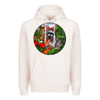 Pale Pink Christmas Raccoon Premium Hoodie - LillyAllenDesigns