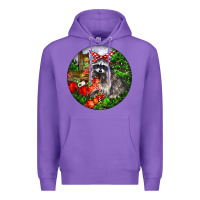 Purple Christmas Raccoon Premium Hoodie - LillyAllenDesigns