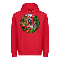 Red Christmas Raccoon Premium Hoodie - LillyAllenDesigns
