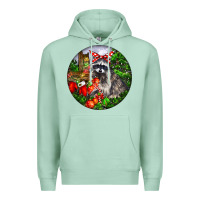 Seafoam Christmas Raccoon Premium Hoodie - LillyAllenDesigns