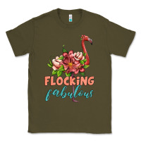 Army Green flamingo flocking fabulous Classic Tee - Artiststas
