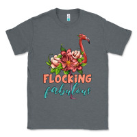 Charcoal Heather flamingo flocking fabulous Classic Tee - Artiststas