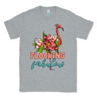 Heather Grey flamingo flocking fabulous Classic Tee - Artiststas