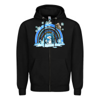 Black winter   rainbow and snowman Zipper Hoodie - AdoDesignShop