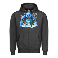 Charcoal Heather winter   rainbow and snowman Zipper Hoodie - AdoDesignShop