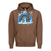 Chestnut winter   rainbow and snowman Zipper Hoodie - AdoDesignShop