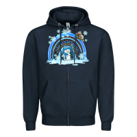Navy winter   rainbow and snowman Zipper Hoodie - AdoDesignShop