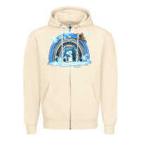 Sandshell winter   rainbow and snowman Zipper Hoodie - AdoDesignShop