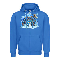 Winter   Rainbow And Snowman Zipper Hoodie | Teevron
