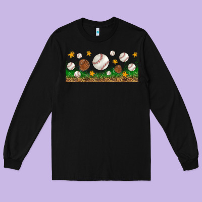 Baseball Glove With Leopard Libbey Glass Long Sleeve Tee Designed By Bundleandbundleshop