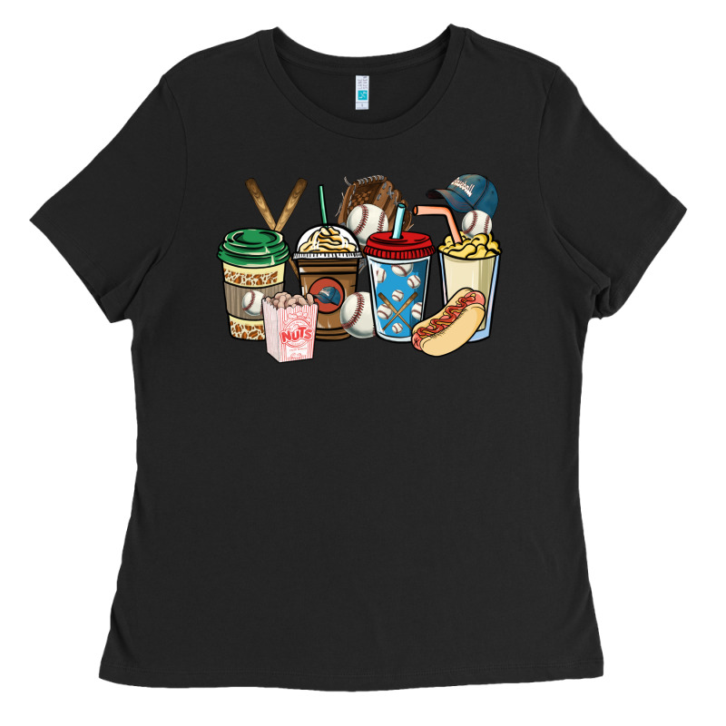 Baseball Coffee Cups Ladies Tee by HowdyJamesFarm | Teevron