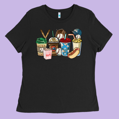 Baseball Coffee Cups Ladies Tee Designed By Howdyjamesfarm