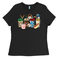 Black Baseball coffee cups Ladies Tee - HowdyJamesFarm